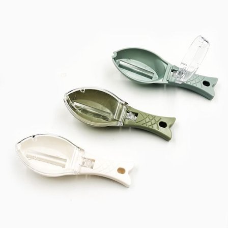 3 stk fiskeskallerbørste med lokk fiskeskallfjerner fiskeskaller unik håndtaksdesign raskt fjern fiskeskinn rivjern rengjøringsskreller skrape 