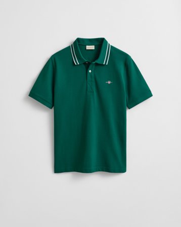 GANT Herren Poloshirt mit Kragenstreifen (XXXL) Grün
