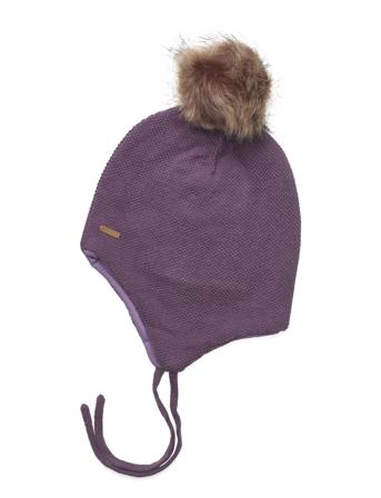 Hat W. Detachable Fake Fur Purple Minymo