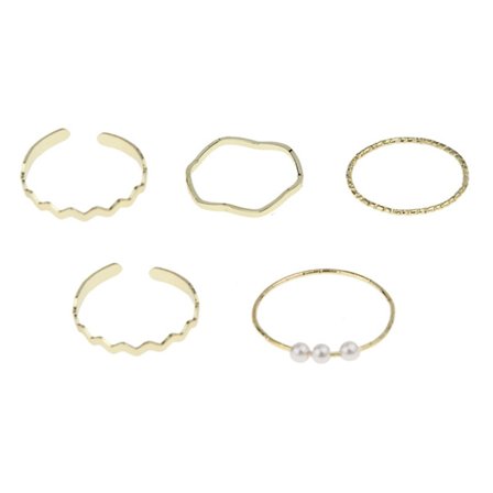 Finger Ring Band Ringar Nytt 5st/ Set Mode Dam Guld Ovan Knuckle
