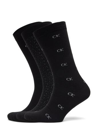Ck Men Sock 3P Logo Lux Cardboard G Underwear Socks Regular Socks Svart Calvin Klein