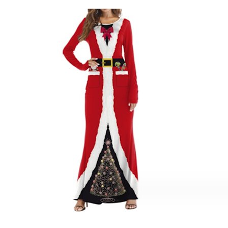 Julklänningar för vuxna med Santa-tryck