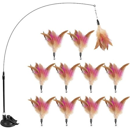 Interaktiv katteleke med sugekopp, erstatningsfjær for katt