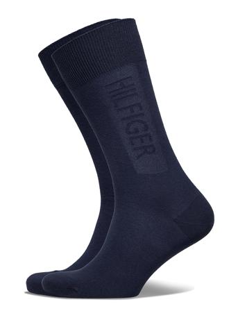 Th Men Sock 2P Logo Block Blue Tommy Hilfiger
