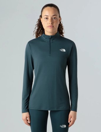 The North Face W Flex 1/4 Zip Tee Slim - Green - S