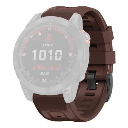 Garmin Fenix 7 klockarmband i silikon med spänne - Mörkbrun