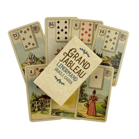 Grand Tableau Lenormand Oracle Kortspill Spådom Divinasjon Visjoner Utgave Meldinger Brettstokk Med Papirguidebok