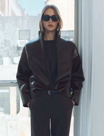 Mango Perkins Collar Texture Jacket - Brown - S