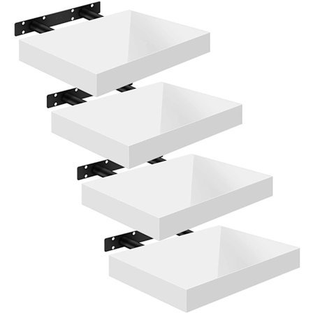 Rootz sæt med 4 væghylder - Displayhylder - Opbevaringshylder - Holdbar MDF-konstruktion - Alsidig og nem installation - 30 cm x 22,9 cm x 3,8 cm