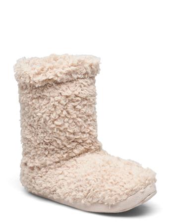 Indoor Boot Teddy Fur Slippers Hjemmesko Beige Lindex