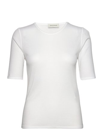 House Of Dagmar Lyocell Rib Tee - White - XS
