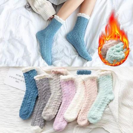 7-Pack varme pelssokker Sokker Plysj varm fleece flerfarget