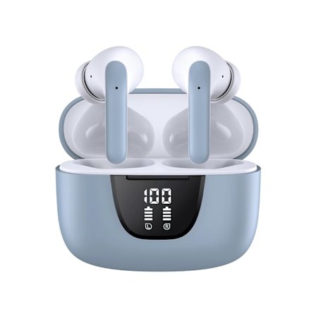 Bluetooth-hörlurar, trådlösa hörlurar Bluetooth 5.3 Deep Bass med 4 ENC-mikrofoner, 40 timmars speltid Touch Control In Ear-hörlurar med LED-display, 