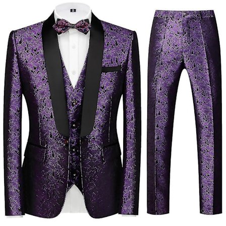 Schan Herr 3-delade kostymer Sjal Lapel Enknapps Smoking Blazer Västbyxor Set För Bröllop