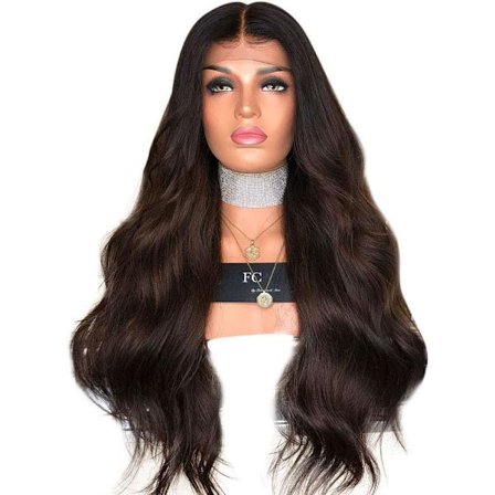 Hårförlängningar Fashian Svart Och Brun Färg Blandade höjdpunkter i det långa lockiga håret Damperuk Huvudbonader (Färg: Fotofärg, Storlek: 65cm)