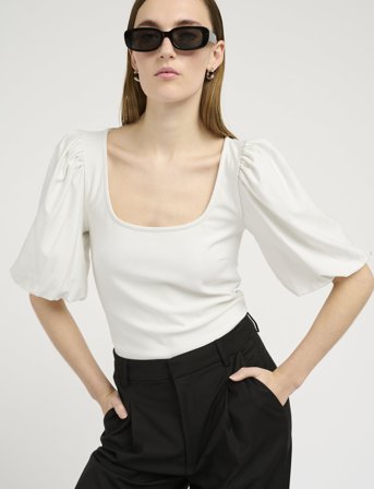 Gestuz Rifagz Balloon Top - White - S