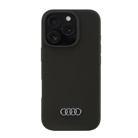 Audi silikoneetui iPhone 16 Pro 6,3" sort/sort hardcase AU-LSRIP16P-Q3/D1-BK