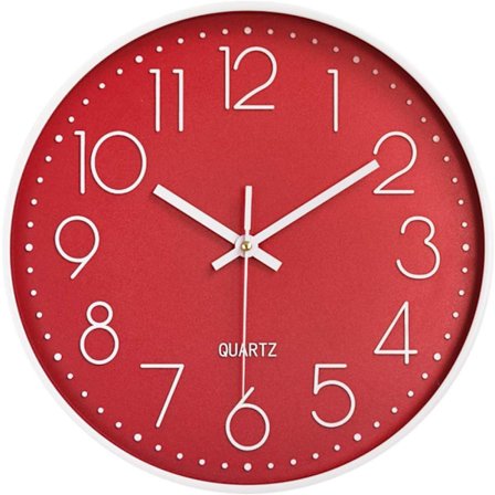 Hiljainen seinäkello 30 cm Keittiökello Kvartsi Paristokäyttöinen Pyöreä Moderni Sisustuskello Toimistoon Luokkahuoneeseen Olohuoneeseen 