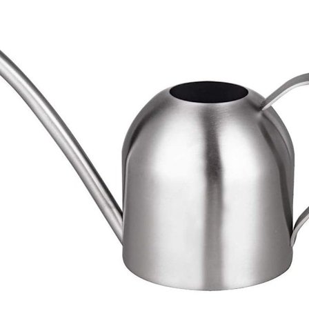 Harjattu ruostumaton teräs kastelukannu, moderni tyyli, pieni koko kasveille