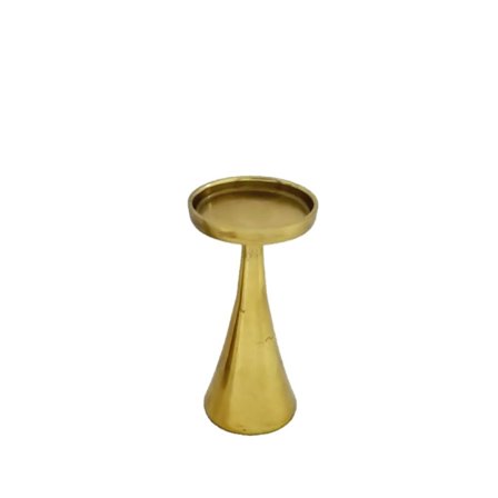 Kultainen alumiininen kynttilänjalka, 11x11x22 cm
