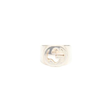 Gucci Vintage, Pre-owned Interlocking G Signet Ring Grijs, Dames, Maat:ONE Size