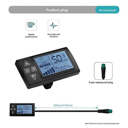Ebike Näyttö S861 24V 36V 48V Polkupyörän Skootterimittari Vedenpitävä Liitos