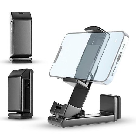 Universal 360 graders roterende telefonholder til flyrejser, håndfri telefonholder til flyvning, bord, skrivebordsbakke