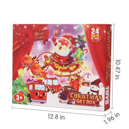 Uusi joulukuun laskurikalenteri lelu sokkolaatikko yllätys purkaminen musiikkisetti Warrior inertia leluauto