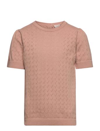 Top Ss Knit T-shirts Short-sleeved Rosa Minymo*Betinget Tilbud