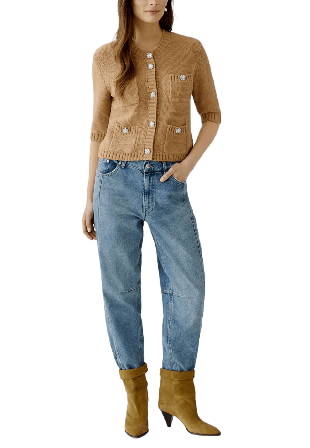 Oui Cardigan Jackor Dam Brun 38