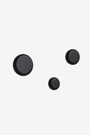 Kave Home - Knagger Nadue, sett med 3 - Svart - Småoppbevaring - Fra Homeroom