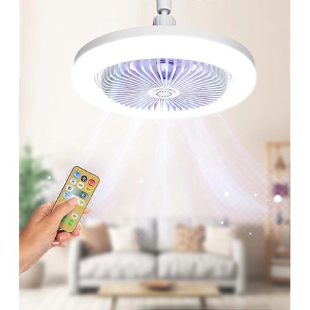 Kattotuuletin valoilla ja kaukosäätimellä, kattovalaisin tuulettimella, 3 värin himmennettävä, 3 nopeutta hiljainen kattotuuletin olohuoneeseen, 