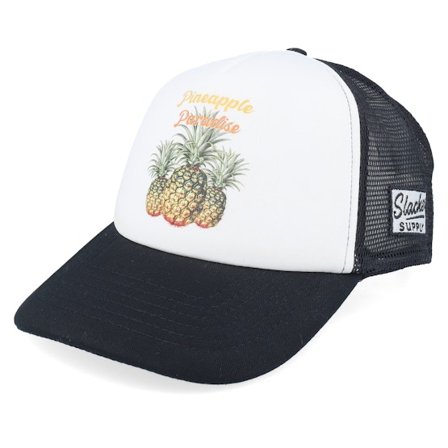 Slacker Supply - Black trucker Czapka Z Daszkiem - Pineapple Paradise Foam Black/White Vintage Trucker @ Hatstore