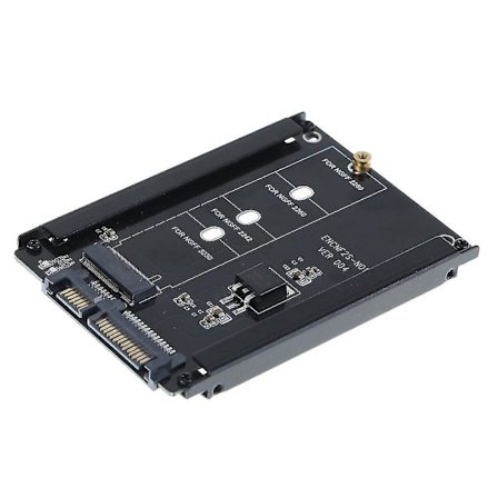 Musta metallikotelo CY B+M Socket 2 M.2 NGFF (SATA) SSD - 2,5 SATA -sovitin 2230/2242/2260/2280mm m2 SSD -levyille
