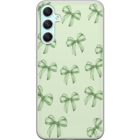 Kompatibel Mobilcover til Samsung Galaxy A34 Grønt båndmønster sød pastel bue design æstetisk sød gave sømløs tapet blød minimal baggrund feminin