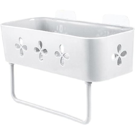 Reikäton Pyyhekuivainhyllyteline Kylpyhuoneen Kestävä Reikäinen Muovi Seinäkiinnitys Keittiön Säilytyshylly Leivonnan Kuivausteline Keittiö (Valkoinen