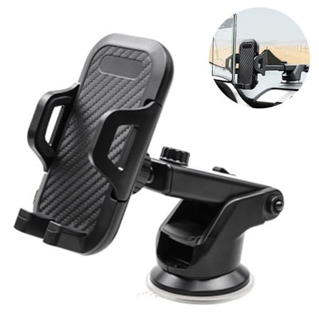 Mobiltelefonhållare för bil, Förbättrad stor sugkopp för vindruta instrumentbräda, Flexibel teleskoparm säkerställer optimal betraktningsvinkel, 