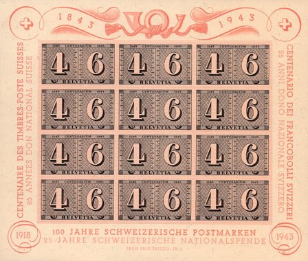 Schweiz 1943 - MICHEL Blok 9 - Postfrisk