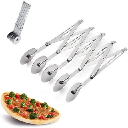 5-hjulet dejdeler, 5-hjulet rustfri deler, rustfri dejdeler, justerbar pizzaskærer, 5-hjulet skærer
