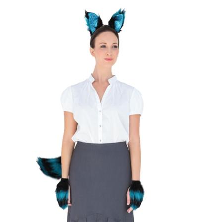 3 Stk Sæt Katte Øre Og Hale Med Poter Handsker Kostume