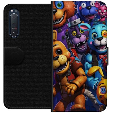 Kompatibelt Plånboksfodral till Sony Sony Xperia 5 II Färgstarka animatroniska figurer inspirerade av Five Nights at Freddy’s, intensiv blick, neo