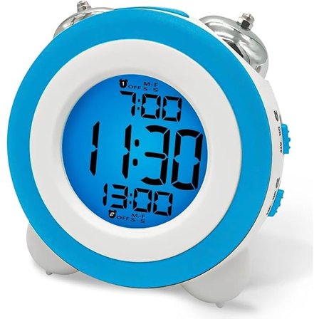 ING Vekkerklokker 11,3 x 7,9 x 11,3 cm Med Lys Analog Vekkerklokke Du Kan To Alarmer Dobbel Alarmfunksjon Metallklokke Vekkerklokker for Dypsovere