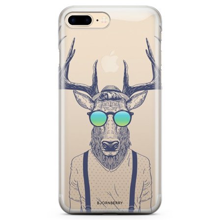 Bjornberry iPhone 7 Plus TPU Skal - Hipster Älg
