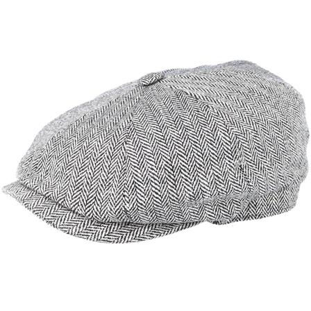Stetson - Grey flatcap Czapka Z Daszkiem - Hatteras Silk Black/White Flat Cap @ Hatstore