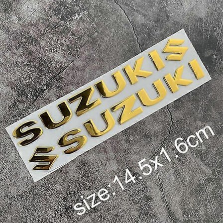 Suzuki-tarra 3D Tankin Tarrasarja Logo Kultainen Tunnus