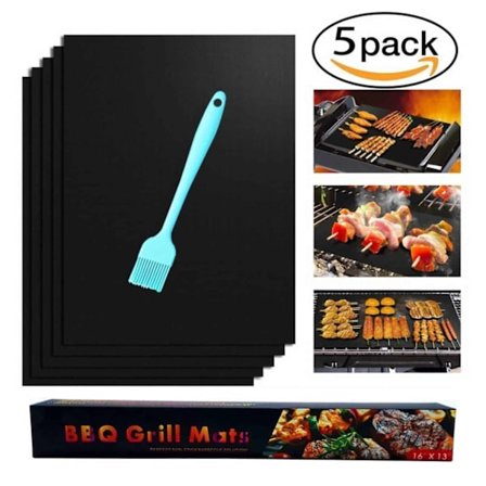 5 -Pack Grill Mat - Genanvendelig ikke -stick 40x33cm