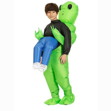 Nabila Oppustelig Alien Kostume til Børn, til Halloween, Cosplay, Fin Kostume Grøn