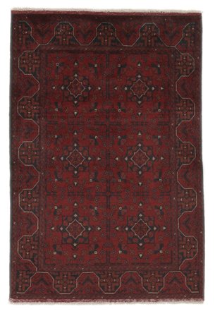 Handknuten Afghan Khal Mohammadi 101X150 Ullmatta Svart/Mörkröd Liten