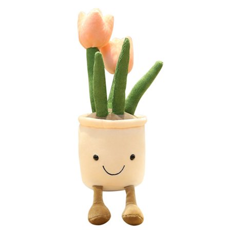 Tulppaani pehmolelu, hyvä kimmoisuus, hajuton, söpö, pehmeä, pörröinen kasvikoriste kodin, toimiston, auton sisustukseen, lahjoihin, 30 cm