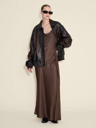 Holzweiler Eila Pleat Dress - Dk. Brown - Women's - 36